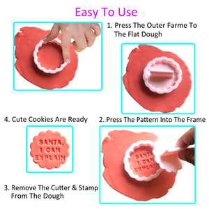 Emporte-pièce et emporte-pièce à embosser pour biscuits de Noël avec mots personnalisés, tampon à mots personnalisés pour emporte-pièces et moules à embosser pour biscuits et fondant - Product Image 4