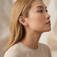 Maina Stainless Steel Cartilage Earrings CZ Heart Flower Internally Thread Flat Back Labret Helix Tragus Lip Piercing Jewelry