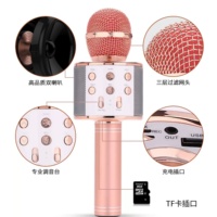 Microphone de karaoké sans fil omnidirectionnel de haute qualité 858 avec lumières LED RGB, suppression du bruit, portable pour la maison, les fêtes et le KTV