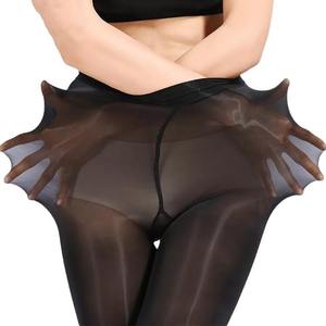 Collants Sexy en Soie Huilée Scintillants, Nylon Brillant, Contrôle du Ventre, Bas Transparents 8 Deniers, Taille Haute Sans Couture, pour Femme - Product Image 1