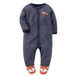 Offre Spéciale 100% coton manches longues printemps automne enfants bouton pyjamas vêtements barboteuses garçon combinaison bébé - Product Image 1