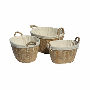 Cestas de Jacinto de Agua Tejidas a Mano, Ecológicas y Económicas, con Asa Cómoda para Dormitorio o Sala de Estar - Product Image 1