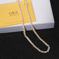 Collier en argent sterling Yu Ying avec certificat GRA, moissanite, forme de trèfle à quatre feuilles, pour bijoux fins