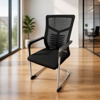 Chaise de bureau ergonomique moderne en maille avec base fixe arquée pour bureau de direction, bureau à domicile et salle d'étude