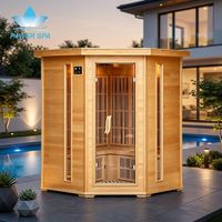 Hochwertige Kanadische Rote Zeder Traditionelle Outdoor-Sauna 2-4 Personen Gartensauna mit Balboa-System Energiesparend