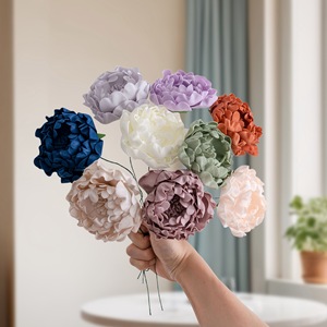 Fleur artificielle Shanyue Pivoine, branche unique en plastique, pour décoration de mariage, bouquet, style INS, décoration intérieure - Product Image 1