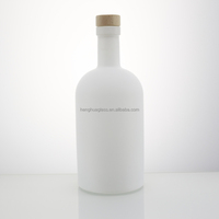 Bouteille en verre noir mat 500 ml à prix d'usine, style nordique, pour vodka, gin, spiritueux, huile d'olive, avec bouchon