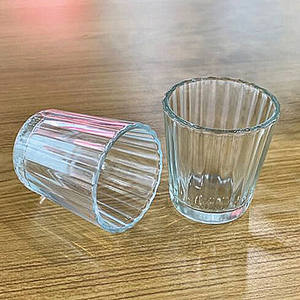 Vino en blanco Tequila Sublimación Claro Transparente Redondo Whisky Copa de vidrio Rayas verticales Shot <span class=keywords><strong>Mezcal</strong></span> Vasos - Product Image 2
