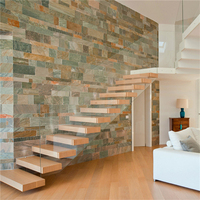 Prima personnalisé Escalier en bois classe flottant Escaliers en bois dur Marches d'escalier en bois de conception pour Villa Escaliers flottants