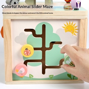<span class=keywords><strong>Cube</strong></span> d'activités <span class=keywords><strong>en</strong></span> <span class=keywords><strong>bois</strong></span> 6-<span class=keywords><strong>en</strong></span>-1 Brain Boost, jouet Montessori labyrinthe de perles et trieur de formes pour tout-petits, idéal pour la maison et la maternelle - Product Image 3