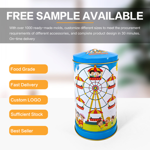 JYB parc d'attractions thème musical boîte à bonbons coloré stockage en métal chocolat/biscuit/sucre conteneur cadeau prêt en gros - Product Image 4