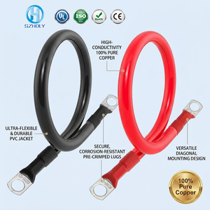 Cavi Flessibili per Batteria in Rame Puro da 2 AWG (35mm²) con Terminali ad Anello M10, 12V 24V per Auto, Nautica, Moto - Product Image 2