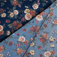 Chemise-jupe en jean écologique à motif floral marguerite et feuille, dégradé de couleurs vives, toucher doux, pour femmes et filles, personnalisable OEM, 300M