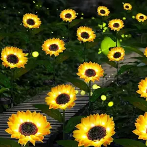 Impermeabile artificiale vivido 24V LED fiore di girasole luci per giardino esterno decorazione del paesaggio