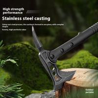 Hache de montagne industrielle pour l'extérieur - Acier à haute teneur en carbone - Survie en milieu sauvage - Camping - Autodéfense - Hache tactique à main