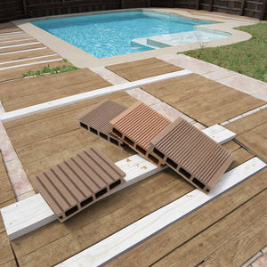 Planches de terrasse en WPC à faire soi-même, fabriquées en Chine, brossées, co-extrudées, imperméables, sans formaldéhyde, pour entrepôts, hôpitaux, parcs - Product Image 1