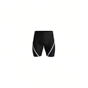 Pantaloncini sportivi da uomo Mas MH390 ad asciugatura rapida in spandex e nylon con elastico in vita, lunghezza media e stampa a strisce laterali - Product Image 1
