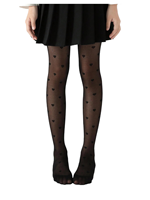 Collants d'uniforme scolaire JK pour filles, motif cœurs noirs, transparents, tricotés fins, avec logo personnalisé, durables et anti-accroc – Vente en gros