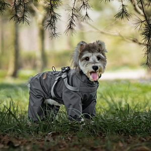 कुत्ते के नए वर्षाकोट वाटरप्रूफ पालतू जानवर रंग 4 पैर पोशाक आउटडोर साहसिक कुत्ते जैकेट डिजाइन निर्देशिका - Product Image 5