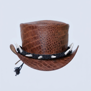 Chapeau de cowboy vintage en cuir, style western, pour ranch, équitation, rodéo, extérieur, mode, à large bord, fait main, qualité durable - Product Image 1