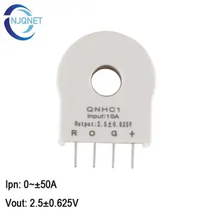 Sensor QNHC1 do salão Entrada 5A 10A 15A 25A 50A Vout 2.5V +-0.625V Transformador atual do sensor do efeito do salão Transdutor atual da montagem do PWB