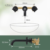 Robinet de Douche Mural en Acier Inoxydable Noir et Or Rotatif de Luxe pour Hôtel, Filtre à Eau Intégré, Prix Usine