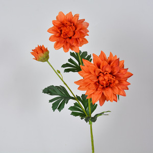 Laixing Artificial Dahlia Flowers 3 Heads Silk Realistic <b>Wedding</b> Decor <b>Props</b> - Product Image 1
