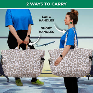 XXL女性用ヒョウ柄旅行ビーチバッグジッパーポケット付き特大旅行トート女性用巨大で大きなビーチバッグ - Product Image 2