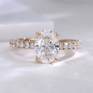 <span class=keywords><strong>Bague</strong></span> de <span class=keywords><strong>fiançailles</strong></span> en <span class=keywords><strong>or</strong></span> massif 14k 18k avec diamant de laboratoire cultivé pour homme et femme, certifiée IGI Gia, 2ct 3ct VVS, bijoux en diamant de laboratoire sur mesure - Product Image 1