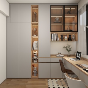Librería Clásica Personalizada de Lujo Blanca, Librería de Madera Qd-b4, Estantería de Madera Maciza para Sala de Estudio y Sala de Estar - Product Image 2