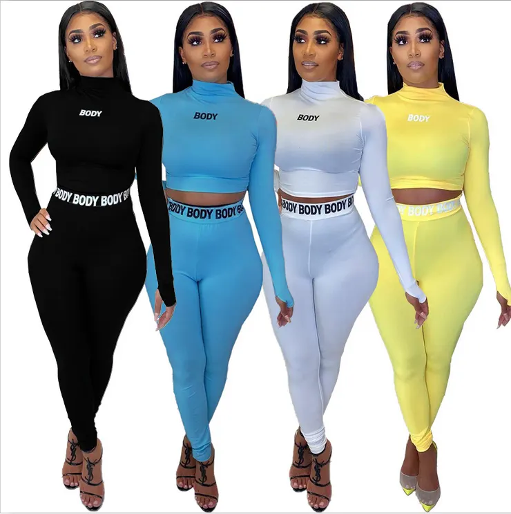 Women Designer Luxury Brands Clothes Fashion Jogger Crop Tops Tracksuits For Women Two Piece Set Women Clothing