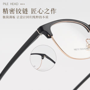 Nuevas Monturas de Gafas de Estilo Ejecutivo con Media Montura 98212 para Hombre, Lentes de Resina, Diseño Ultraligero de Aleación - Product Image 3