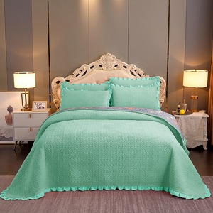 <span class=keywords><strong>Copriletto</strong></span> in Velluto di Latte Invernale Molee Textile, Tinta Unita, Tessile per la Casa, <span class=keywords><strong>Blu</strong></span>, per Hotel e Uso Domestico - Product Image 3