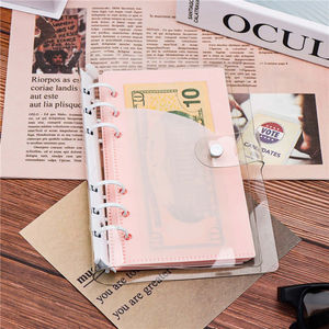 ซองแบ่งเก็บเงิน A7ซองบรรจุเงินสดสีดำ/น้ำค้างแข็ง/ชมพู A6/สีดำพร้อมกระเป๋าใส่ใบหลวมสำหรับผู้วางแผน2ใบเอกสาร6วง - Product Image 6