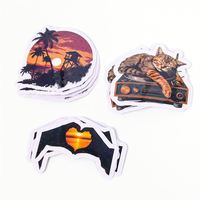 Usine en gros personnalisé imprimé auto-adhésif motif Animal autocollants dessin animé étanche PVC étiquettes découpées vinyle holographique