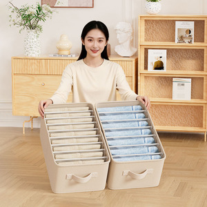 Clothing Organizer <b>Storage</b> <b>Box</b> Rectangle Foldable With Compartments For Wardrobe Drawer Type Solid Color - Product Image 3