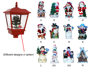Farol de jardín Kerstlantaarn para <span class=keywords><strong>patio</strong></span>, césped, valla, camino, con diseño de muñeco de nieve blanco y escena de nieve, luces de poste. - Product Image 6