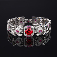 Bracelet de luxe en zircon coloré irrégulier, série de bracelets de luxe, diamant coloré européen et américain, bracelet de dîner en pierres précieuses