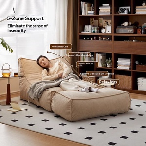 Sillón Puff de Espuma Comprimida, Sofá Perezoso Relleno de Esponja, Asiento Individual Grande con Respaldo para Sala de Estar, Tatami, Uso Interior y de Ocio - Product Image 4