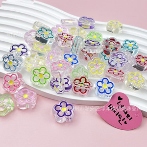 Acrylic Flower <b>Beads</b> Mixed Color Transparent For Jewelry Making Fall 2024 Chaozhou Origin - Product Image 2