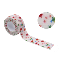 Bandage élastique non tissé respirant en acrylique à forte adhérence, motif personnalisé pour les entorses des doigts, des chevilles, des genoux, des poignets et l'utilisation animale (chiens, chats, etc.)