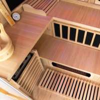 Sauna hybride infrarouge à vapeur sèche et humide en cèdre Hemlock pour 4 personnes