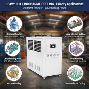 Enfriador Industrial de Agua de 20 HP, 50 KW, de Alta Capacidad, Refrigerado por Aire, con Control PLC para Impresión y Química - Product Image 3