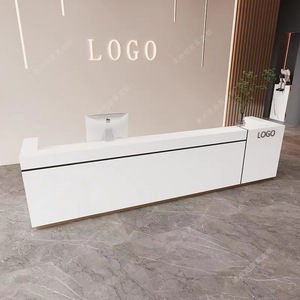 Comptoir d'accueil d'hôtel haut de gamme en FRP, comptoir de service artistique, bureau d'accueil de forme spéciale pour entreprise - Product Image 5