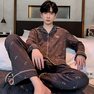 Hiver 2022 Nighty Designs Hommes 100% Coton Pyjamas Revers Manches Longues Plus Size Sleepwear Loose Casual Home Wear Set - Product Image 5