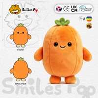 Boneka Labu Kustom Lucu, Boneka Buah Isi Dakron, Maskot Plush Lembut, Pereda Stres, Bordir, Plush Panjang untuk Promosi Bisnis