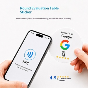 Etiqueta NFC para Reseñas de <span class=keywords><strong>Google</strong></span>, Tarjeta de Calificación, Tarjeta de Visita, Letrero Acrílico NFC para Restaurante, Chip 215 de Alta Frecuencia RFID Personalizable - Product Image 3