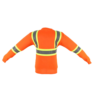 Camiseta de Seguridad Reflectante con Logotipo Personalizado OEM, Uniforme de Tráfico Vial de Secado Rápido con Cinta Plateada de 2 Pulgadas y Manga Larga, Clase 2 ANSI - Product Image 2