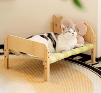 Lit pour animaux de compagnie en bois toutes saisons confortable de haute qualité à plusieurs niveaux pour chien chat
