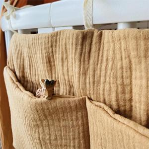 Hot Sales Boho Musselina Algodão Berço Organizador <span class=keywords><strong>Baby</strong></span> <span class=keywords><strong>Bed</strong></span> Portátil Pendurado Armazenamento Sacos Toy Fralda Fralda Bolso para cama Berço - Product Image 6